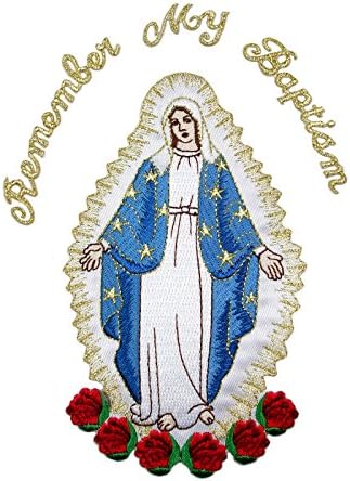 Virgin Mary Applique Patch Bordado Motif de Santa Maria Maria