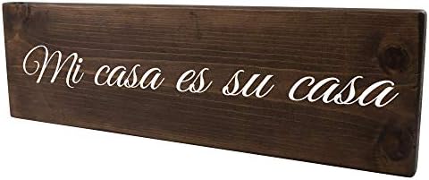 Mi Casa es Su Casa Minha casa é sua casa Decoração de madeira espanhola Placa Real Wood Decor Decor para Férias de Natal Mãe Dia do Regalo Para Hogar de Madera Cristiano Regalo En Espanol