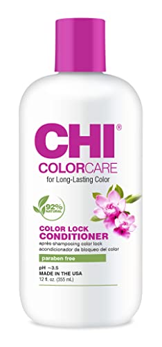CHI COLORECARE - Condicionador de bloqueio de cor 12 FL OZ - Gentilmente, balança a umidade e nutre cabelos sem desbotamento de cabelos tratados