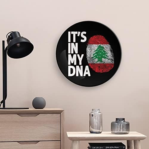 Está na minha bandeira do DNA Líbano Função Função China China Decorativa Placas de Cerâmica Redonda Artesanal Com exibição Stand para decoração de parede de escritório em casa Decoração