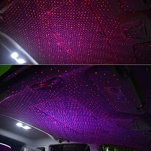 Carote da estrela do carro Luz noturna, Vovcamls USB Projector Night Light Neon Neon Decept