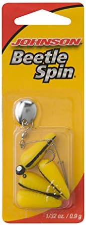 Lâmina de níquel de spin besouro Johnson, faixa amarela/preta, 1-1/2 polegadas