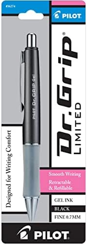 Piloto Dr. Grip Limited Limited Recarregável e Rolling de tinta em gel retrátil caneta de bola, ponto fino, barril variado,