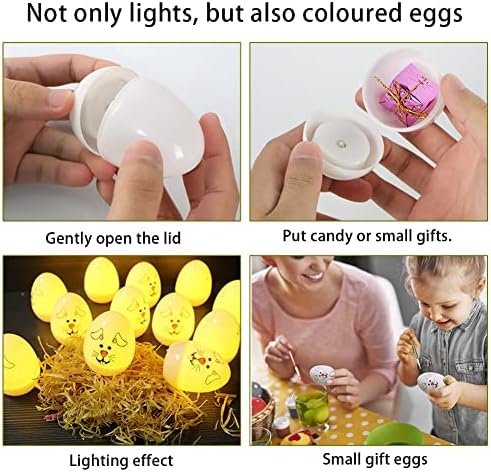 Lâmpada de Páscoa de ovos de Páscoa Oonook Lâmpada de lâmpada de ovo Páscoa de ovo de ovo, Luzes de vela sem velozes, ovos de Páscoa decorativos Luzes de vela para material de festa