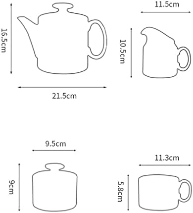 Uxzdx 11 peças Conjunto de chá em cerâmica Copo de café continental Puss de pires de chá de chá da tarde conjunto de chá doméstico