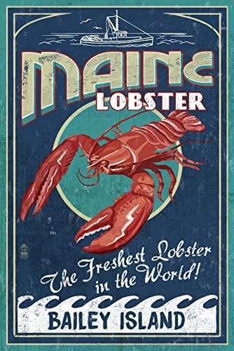 Bailey Island, Maine, Sinal vintage de lagosta