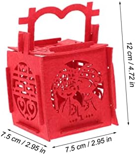 ABAODAM 10PCS Caixa de casas de casamento chinesa Bolsas vermelhas para presentes chineses Caixas de presente de chocolate tradicionais