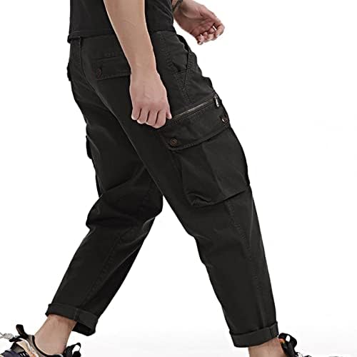 Calça de carga masculina moda de retalhos de bolso calça de calça esportiva ao ar livre calça de tamanho superior calça de