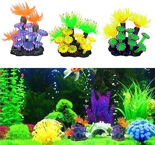 8qzjs1tg fabuloso aquário decorações de coral de coral decoração de planta artificial decoração de aquário tanque de peixe com base - verde