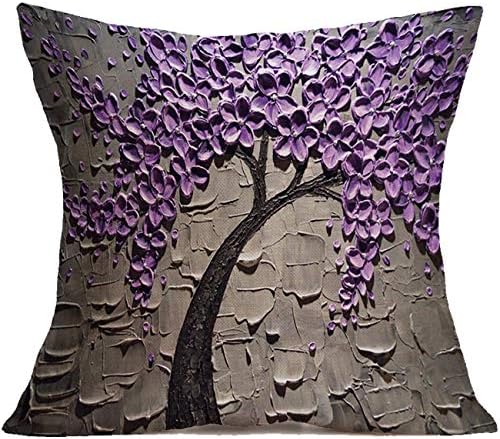 Treely Cotton Linen Throw Pillow Capas conjunto de 2 travesseiros de pintura a óleo, almofadas decorativas para casa para