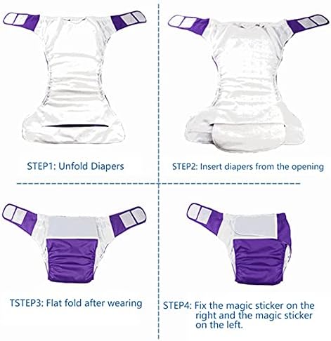 Fralda de pano de incontinência urinária para adultos, bolsa de fraldas laváveis, fralda de pano reutilizável, shorts idosos, 1