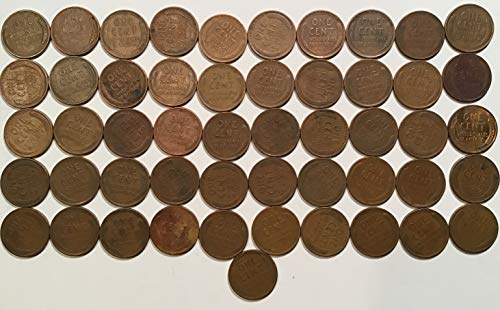 1944 D Lincoln Wheat Cent Penny Roll Coins