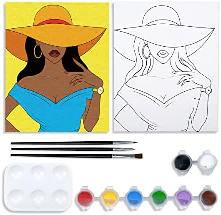 Kit de pintura de telas vochic Pré -desenho de tela para pintar kits de festas para adultos kits de festa tinta e gole