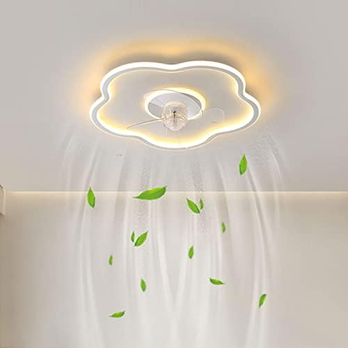Ventilador de teto com desbaste de 20 polegadas Pakfan, com luminária de 55w de LED floral de floral moderna com luminária