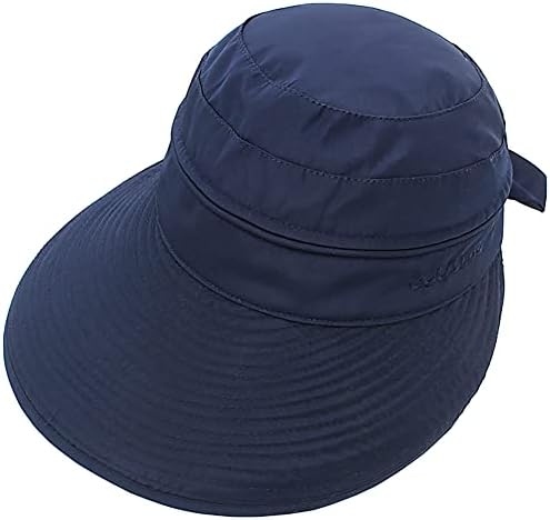 Sun Visor chapé grande lareira Brim vazio Protecção solar 2 em 1 Zip-off Beach Sun Hat para Sports Beach Praia dobrável Sun Chapéu