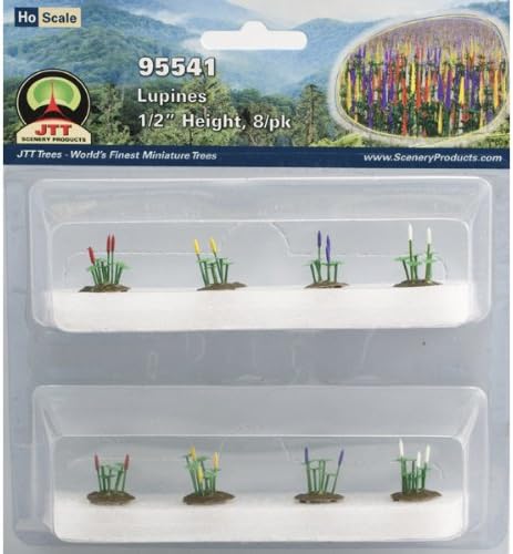 Produtos de cenário JTT plantas com flores de lupinas Ho Scale Hobby Train Scenres