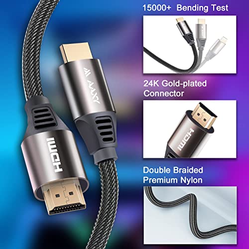 AAXY 8K HDMI 2.1 Cabo 1ft, 48 Gbps de alta velocidade HDMI Support 8K@60Hz 4K@120Hz, HDR dinâmico, Dolby Vision, HDCP 2.2 e 2.3, EARC,