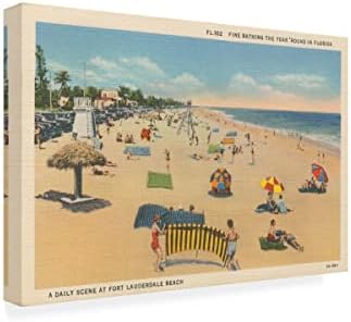 Marca registrada Bine Art 'praia postal cartão i' Arte de tela por portfólio de maçã selvagem 12x19
