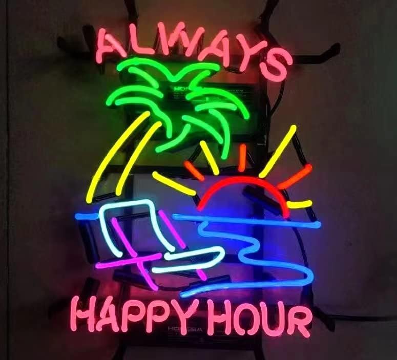 Sinais de cerveja de neon, placas de barra de neon, para decoração de parede, vidro artesanal colorido de ldgj, sinais de luz de barra de neon para clube de bares de cerveja, bar de cabana, restaurante, ideal para presentes, placas de bar para bar, ligras de luz iluminadas