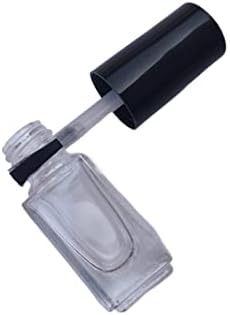 Ebonee 5ml transparente vazio de garrafas de esmalte DIY para amostras de arte de unhas, garrafas de esmalte de vidro transparente de vidro de vidro com tampa e escova macia