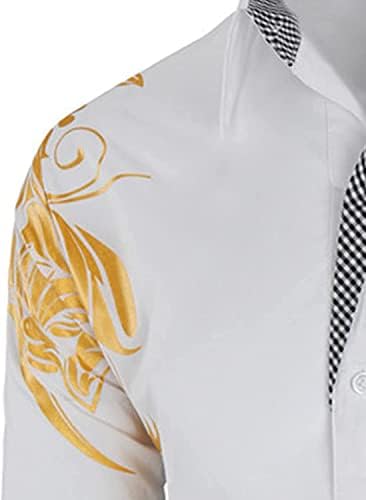 Jeke-DG Hipster Mexican Design Shacket Dress Camisa Men da marca casual roupas de manga longa estampando o casaco de bordado impresso em ouro