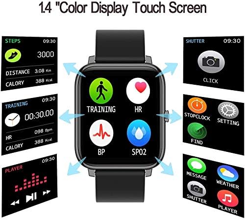 Handa Instrument Smart Watch Rastreador de fitness P8 com freqüência cardíaca Monitor Smart Watch 1.4 '' Tela de toque completa relógio inteligente IP67 Relógio inteligente à prova d'água para homens Mulheres compatíveis com Android e iOS