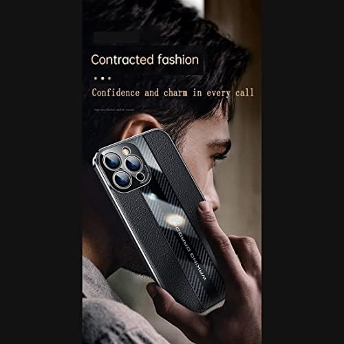 Capa de capa de telefone Lonuo + caixa de fibra de carbono projetada compatível com Huawei P50 Pro com proteção contra a câmera, capa de telefone protetora à prova de choque de corpo inteiro mangas de bolsas finas magras