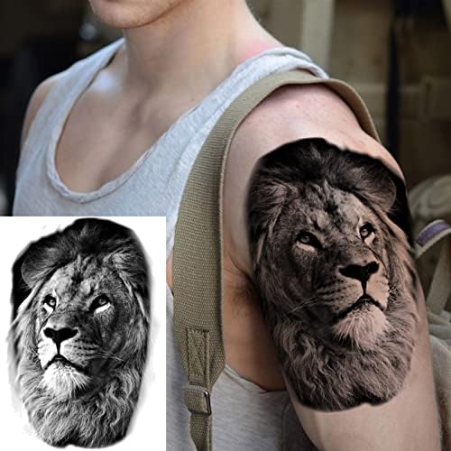 Tatuagens temporárias tatuagem temporária tatuagem preta impermeabilizada tatuagem de tatuagem tribal poderoso tigre tattoo homens