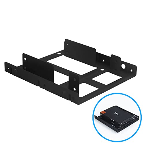 S.H.y GRUCA kit de suporte de montagem de metal SSD, adaptador de disco rígido de 2,5 a 3,5, compatível com qualquer baía de 2,5 a 3,5, com cabo de transferência de dados SATA e cabo de alimentação SATA