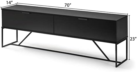 Console de mídia Glow, suporte de TV moderno e minimalista para TVs de até 78 , Space Saver com dois armários, estrutura