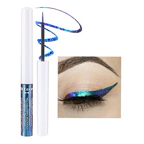 MySense Chameleon Liquid Glitter Eyeliner, Finio de brilho multi-reflexivo de delineador de cetim metálico, maquiagem de sombra