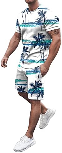 2023 New Men Men Primavera Roupa de Summer Summer Beach Manga curta Camisa impressa de terno de terno de terno de calça com gravatas Slim Men Slim