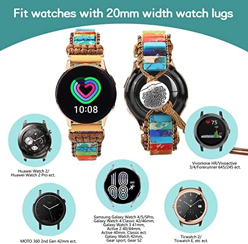 Urpanda 20mm relógio de relógio compatível com Samsung Galaxy Watch 4 Bands/Watch 5 40mm 44mm/ativo 2/relógio 5 pro/relógio 4 clássico 42mm 46mm/relógio 3 41mm, pulseira relógio de pulseira Banda de relógio smart smart strapi