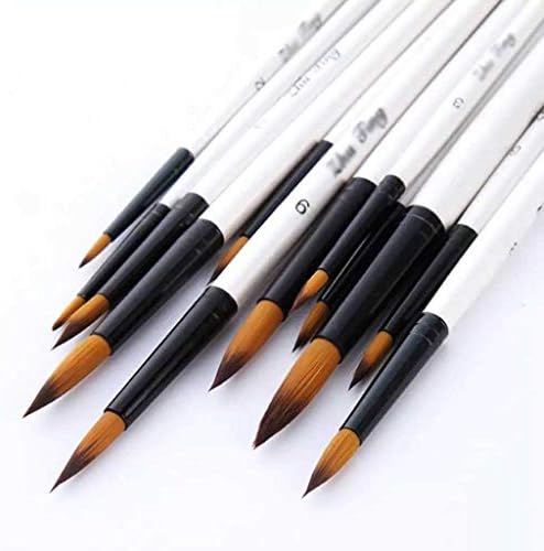 Qjpaxl 12 PCs/conjunto de tinta de nylon acrílico de madeira de madeira Provas de tinta para aquarela de aquarela