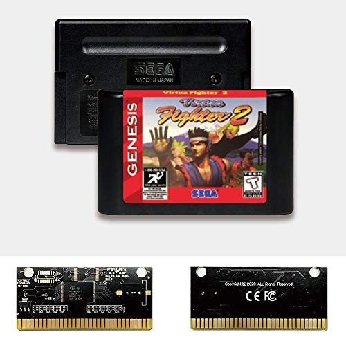 Aditi Virtua Fighter 2 - USA Label Flashkit MD Electroless Gold PCB Card para Sega Genesis Megadrive Console