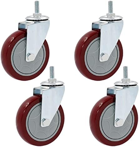Morices Cutters 4 Pacote de giro pesado rodas giratórias de reposição de móveis de mobília, roda vermelha de PVC, roda giratória