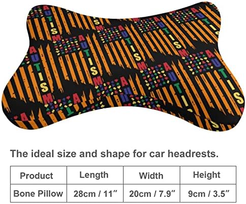 Autism American Flag Car pescoço de travesseiro de 2 Automóvel para apoio de cabeça Automóvel Cushion Rest Support Acessórios de interiores de travesseiro para todos os veículos