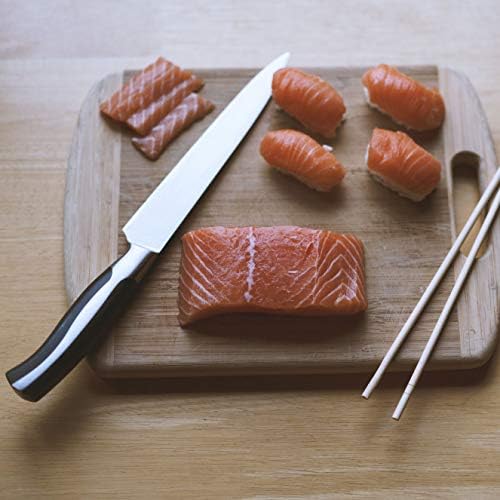 Husmait 7 polegadas lâmina com faca de bainha de grau profissional de alto carbono aço inoxidável Faca para cortar, cortar, picar em disputa sashimi e churrasco