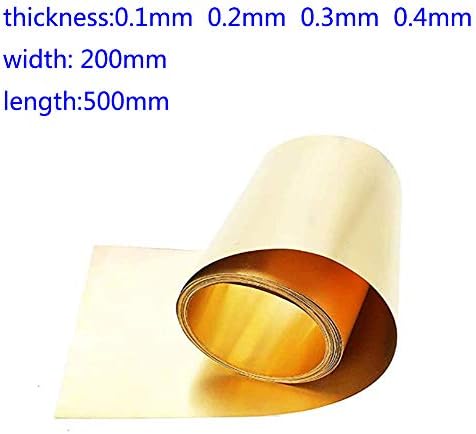 Faixa de latão Zeroobegin H62 Rolo de folha de lençóis de alta pureza, rolo de cinto de ouro resistente à corrosão, para artesanato de artes de metal de diy, 0,1mm200mm500mm