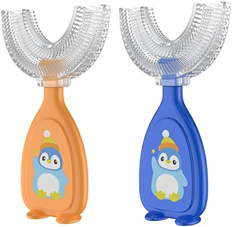 Escova de dentes em forma de crianças, escova de dentes de boca inteira 360 dentes limpos, pincel de silicone macio de grau