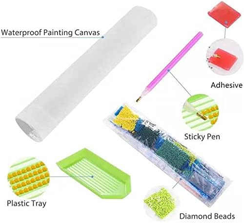 Kits de pintura de diamante 5D DIY para adultos, pinturas de bordados de broca completa com pintura de strass colada de pintura colada artes de gem