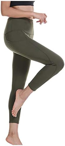 Miashui Fleece ladeado calças de ioga Petite mulheres esportes de bolso, correndo calças femininas de ioga da perna de cintura alta