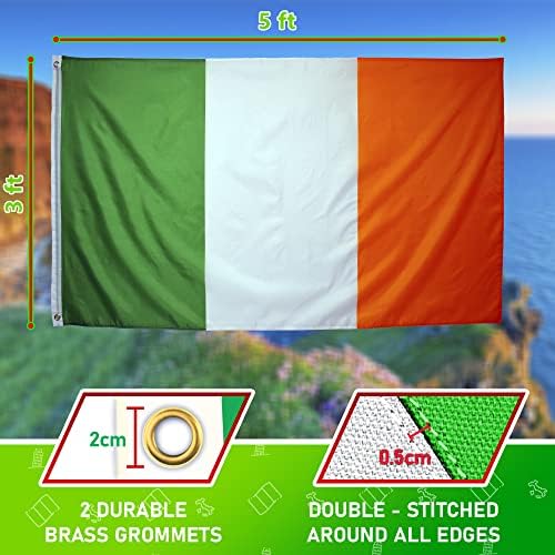 Eugenys Irlanda Irlanda Bandeira 3x5 pés - manchas irlandes