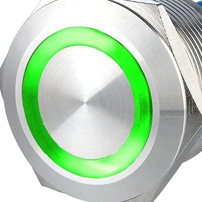 Micro Trip Green 24V Ring Led Metal Switch com Costa de aço inoxidável aberta normal normal -