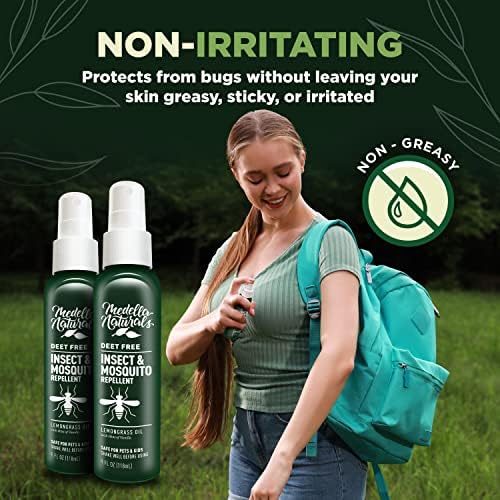 Pacote de 2 Medella Naturals Inseto e Sprays repelentes de mosquito | Fórmula, bebê, garoto, garoto e animal de estimação