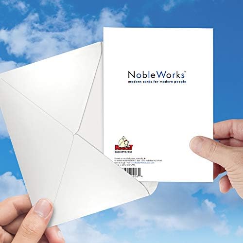 Nobleworks - 1 Cartão de agradecimento engraçado - obrigado e gratidão, NOTECARD PAPARES - DANKE, você é incrível C3531TYG
