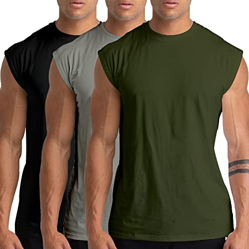 HOLURE 3 Pacote de ginástica masculino Tampo de ginástica Trephotlet t-shirts de tanques de músculo atlético Treinando camisas de musculação
