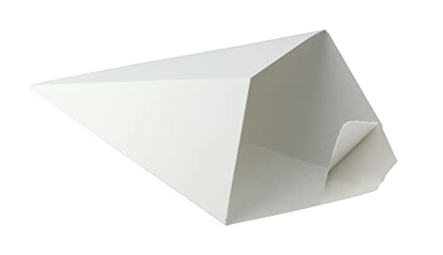 Cones de papel branco com compartimento de molho de imersão, packnwood - copos de alimentos de aperitivo descartável PK210CONFR3WH