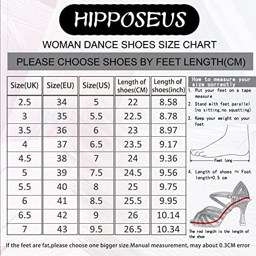 Sapatos de dança latina feminina de Hiposeus escorregar no salão de salão salsa bachata pratica sapatos de dançarino