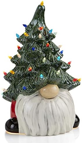 New Hampshire Craftworks Super ENORME Holiday Light Up Gnome - Pinte sua própria lembrança de cerâmica